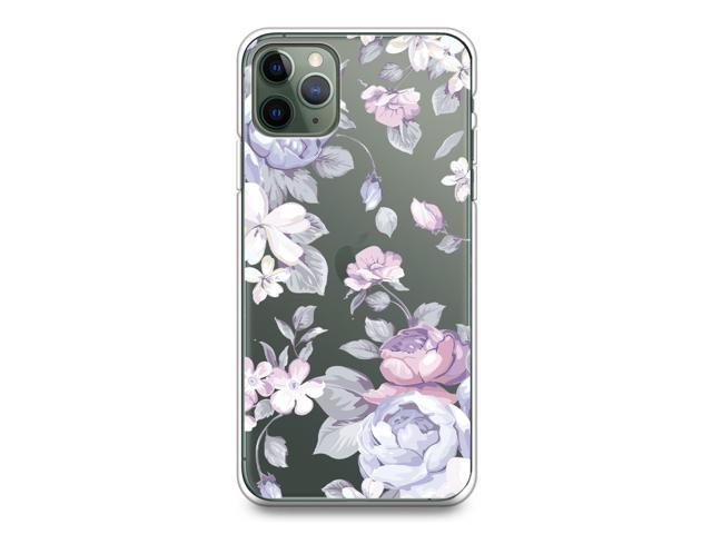 Casesbylorraine Iphone 11 Pro Max 6 5 Inch Case Purple Floral Flower Clear Transparent Case Flexible Tpu Soft Gel Protective Cover For Apple Iphone 11 Pro Max 19 I33 Newegg Com