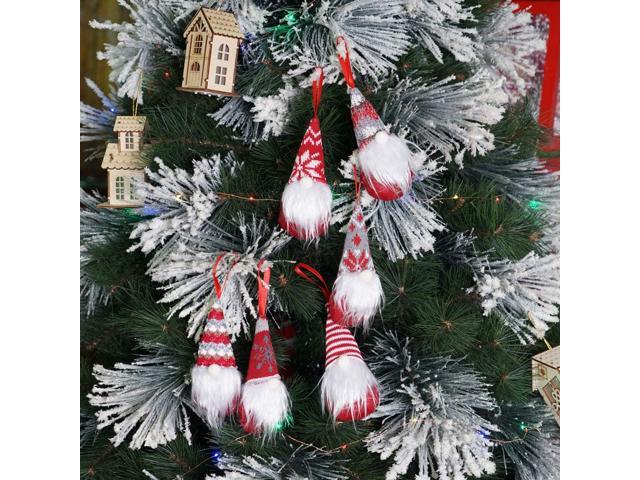 Handmade Hanging Swedish Tomte Elf Scandinavian Santa 6 pcs Christmas Gnomes 