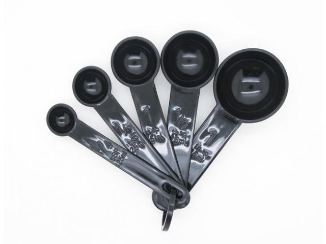 Set Of 5 Measuring Spoons Tablespoon Teaspoon Tea Sugar Cup Baking Set Of 5 Measuring Spoons Tablespoon Teaspoon Tea Sugar Cup Baking Cooking E Black Spoon