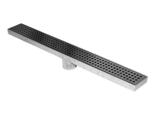 Novalinea 60 Linear Shower Drain With Squares Pattern Grate Novalinea 60