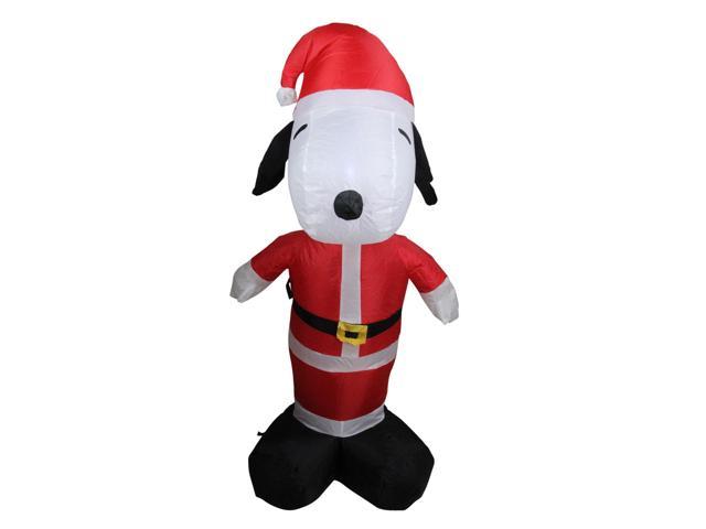 3 5 Inflatable Peanuts Led Lighted Snoopy Santa Claus Christmas
