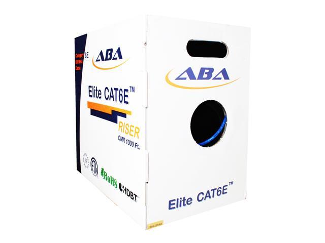 Photo 1 of Elite Cat6e Riser (CMR), 1000ft, 600MHz, 24AWG, UTP, Solid Bare Copper, UL Certified, Easy to Pull (Reelex II) Box, Bulk Ethernet Cable, Blue