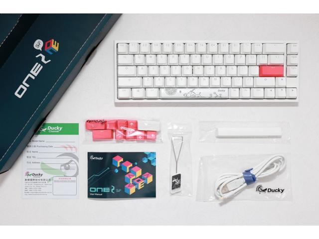 Ducky One 2 Sf Rgb Pure White Rgb Led 65 Double Shot Pbt Kailh Box Silent Pink Mechanical Keyboard Newegg Com