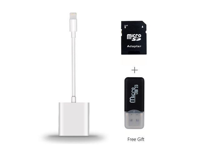 For iPhone 7//6s//6//Plus//iPad//Mini//Air Lightning To SD Card Camera Reader Adapter