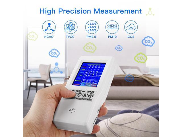 PM2.5/PM10/HCHO/TVOC/CO2 Formaldehyde Detection NEW 5-in-1 Air Quality Monitor 