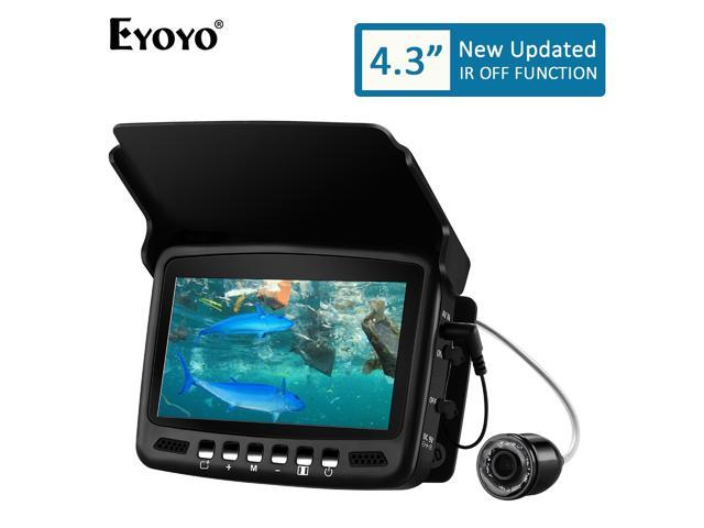 Eyoyo 4.3" Monitor 15M 1000TVL Underwater Fishing Camera Fish Finder W/Sunshield 