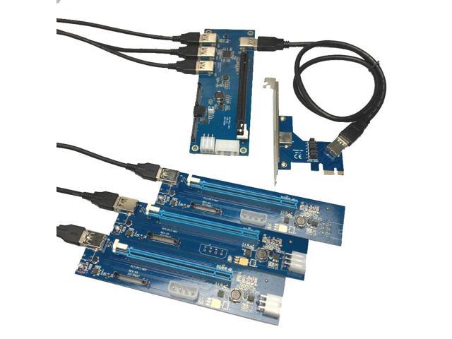 PCI-E X1 TO 4PCI-E X16 Expansion 1 to 4 Port PCI Express Switch HUB Riser Card 