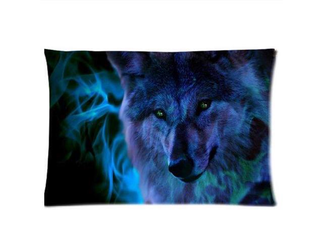 Fire Wolf Pillowcases Custom Pillow Case Cushion Cover 20 X 26