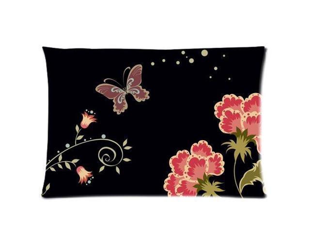 Flowers And Butterfly Pillowcases Custom Pillow Case Cushion