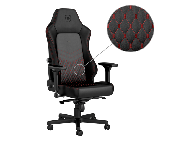 noblechairs NBL-HRO-RL-BRD HERO Real Leather Series Gaming Chair - Black / Red