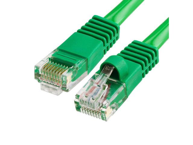 Photo 1 of Cmple Cat5e Network Ethernet Cable - Computer LAN Cable 1Gbps - 350 MHz, Gold Plated RJ45 Connectors - 100 Feet Green