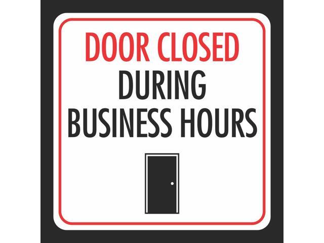 2 Pk Aluminum Door Closed During Business Hours Red White Black