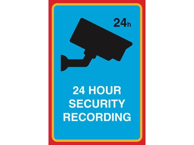 24 Hour Video Surveillance 5-Pack CGSignLab 16x16 Basic Teal Premium Brushed Aluminum Sign