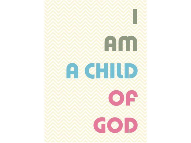 I Am A Child Of God Colorful Print Quote Inspirational Motivational Wall Chevron Pattern Church Verse Song Sign Neweggcom