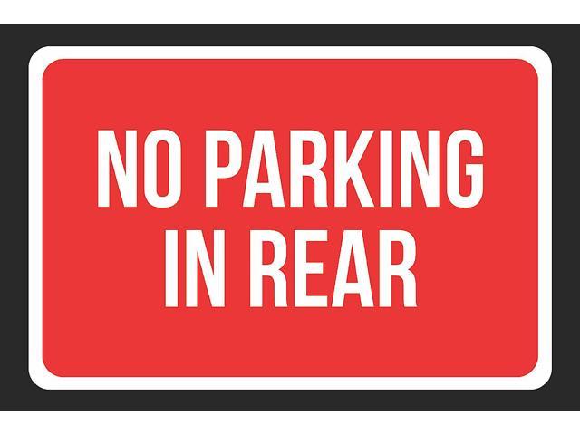 12x18 6 Pack of Signs White and Black Notice Parking Metal Large Sign No Parking in Front of Garage Door Print Red