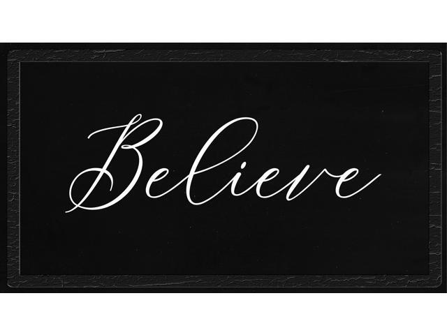 Believe Farmhouse Style Metal Country Sign 10x18 Inches Plastic