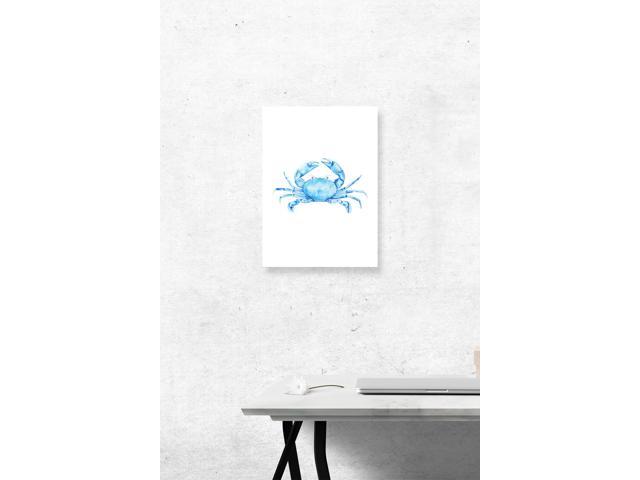 Crab Sea Art Watercolor Home Decor Metal Small Wall Sign 1 Pack