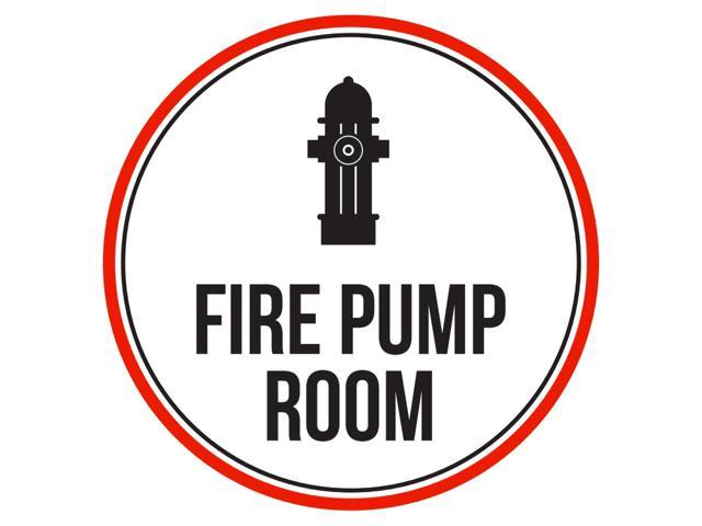 Fire Pump Room Red Black And White Business Commercial Safety Warning Round Sign 9 Inch Metal