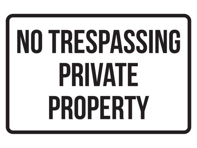 NO TRESPASSING PRIVATE DRIVE Red on White Metal Aluminum Parking Sign 18X12