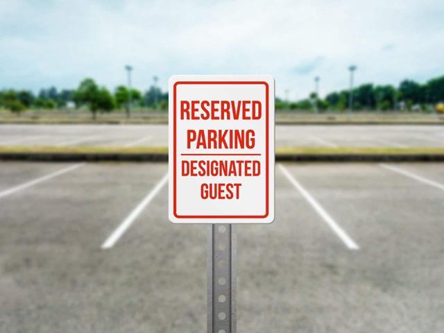 Metal 7.5x10.5 iCandy Products Inc Reserved Parking Designated Guest Business Safety Traffic Signs Black