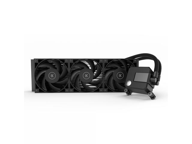 EK 360mm AIO Basic, All-in-One Liquid CPU Cooler with EK-Vardar High-Performance PMW Fans, Water Cooling Computer Parts, 120mm Fan, Intel 115X/1200/2066, AMD AM4, (360mm AIO) LGA 1700 Ready