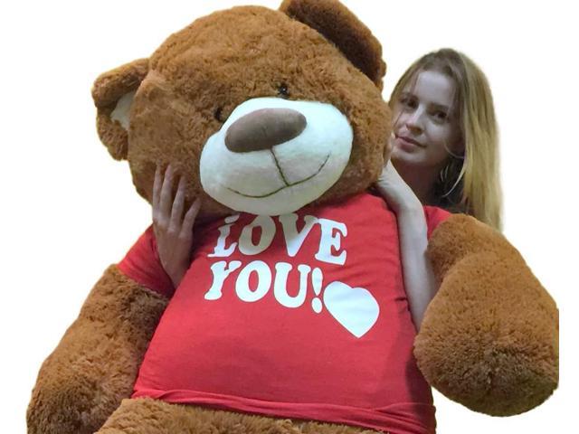 Big Plush 5 Foot Giant Teddy Bear 60 Inches Soft Cinnamon Brown Color ...