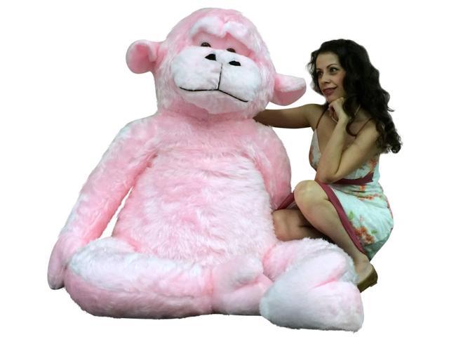 Giant Stuffed 6 Foot Pink Gorilla 72 Inch Soft Huge Plush Monkey Made in USA 