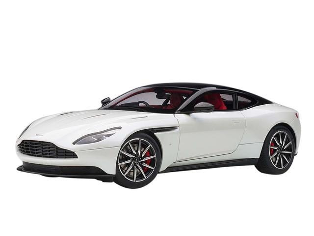 Aston Martin Db11 Morning Frost White Metallic With Black Top And Red Interior 1 18 Model Car By Autoart