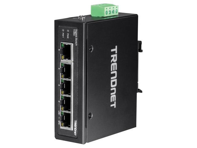 DIN-Rail Switch Limited Lifetim TRENDnet 5-Port Hardened Industrial Gigabit PoE