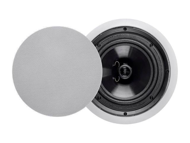 Monoprice 2 Way Polypropylene Ceiling Speakers 8 Inch Pair With Paintable Grille Aria Series