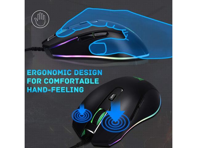 ONIKUMA Wired Gaming Mouse with 8000 DPI /& 6 Programmable Buttons /& Tunable RGB Breathing Lights PC Laptop Computer Gaming Mice Comfortable USB Gamer Mice for Windows 7//8//10//XP Vista Mac Linux