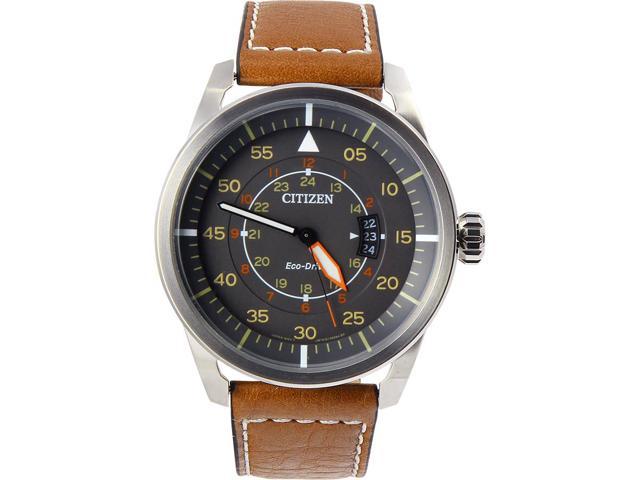 Citizen AW1361-10H Men's Avion Eco-Drive Charcoal Dial Brown