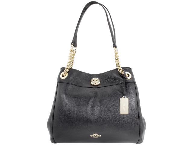 coach turnlock edie shoulder bag black