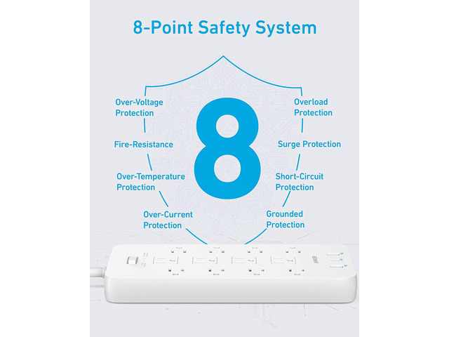 Anker 351 Surge Protector Power Strip – 12 Outlets With 1 USB-C And 2 USB-A Ports, 2100J Surge Protection, 20W USB-C Fast Charging For IPhone 15, 5ft Cord, Flat Plug, TUV Listed