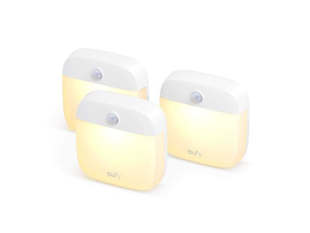 eufy Lumi Stick-On Night Light, 2nd Generation Warm White LED, Motion Sensor, Bedroom, Bathroom, Kitchen, Hallway, Stairs, Energy Efficient, Compact, 3-Pack