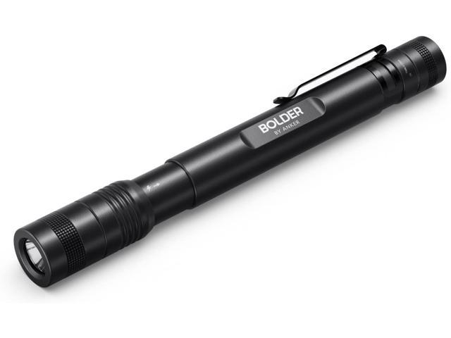 Anker Rechargeable Bolder P2 LED Pen Flashlight, 120 Lumens, IPX5 Water-Resistant, 900mAh NiMH Battery ×2 Included, 2 Modes (High Beam, Low Beam)