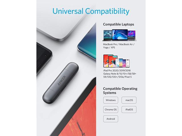 Anker Usb C And Usb 3 0 Sd Card Reader Powerexpand 2 In 1 Memory Card Reader With Dual Connectors For Sdxc Sdhc Sd Mmc Rs Mmc Micro Sdxc Micro Sd Micro Sdhc Card And Uhs I Cards
