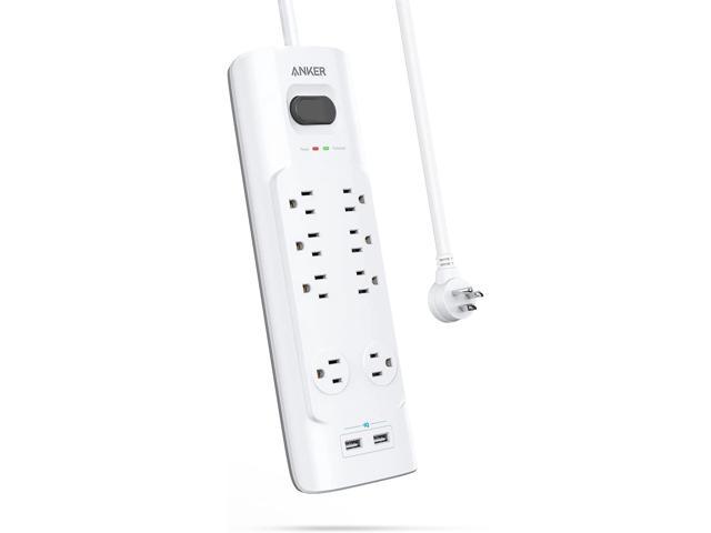 Office and Hotel Power Strip Slide-to-Close Outlet Covers and 5 Feet Extension Cord Surge Protector with 6 AC Outlets and 3 USB Ports 1250W/10A 3 x 2.4A Black ETL Listed for Home 1200 Joules 