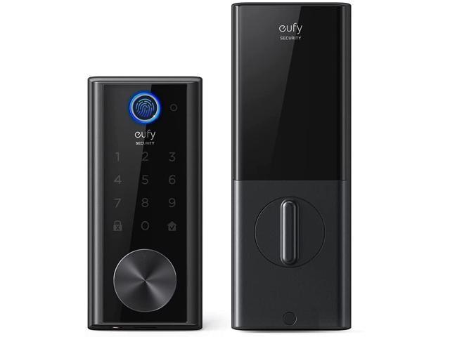 eufy Security Smart Lock Touch, Fingerprint Keyless Entry Door Lock, Bluetooth Electronic Deadbolt, Touchscreen Keypad, IP65 Weatherproofing, Compatible with Wi-Fi Bridge (Sold Separately) (Renewed)