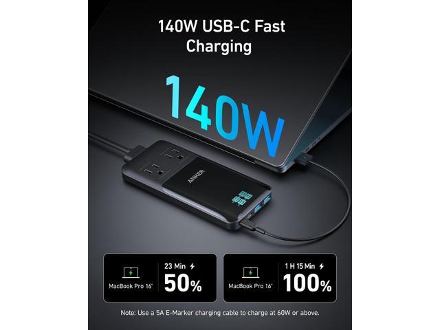 Anker Prime 6-in-1 USB C Charging Station, 140W Compact Power Strip for ...