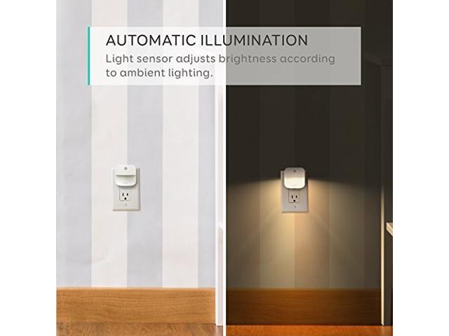 Dusk-to-Dawn Sensor eufy Lumi Plug-in Night Light Warm White 4-pack Renewed 