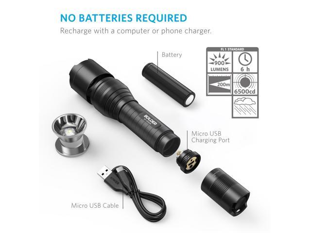 Anker Bolder LC90 LED Flashlight IP65 Water-Resistant Zoomable Rechargeable P...