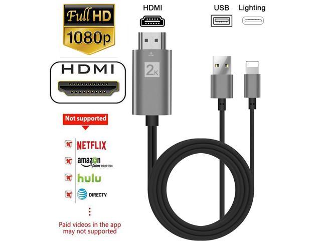iOS HDMI Video Cable Adapter Phone to TV Projector for iPhone XS XR 5 6 7 8 Plus 