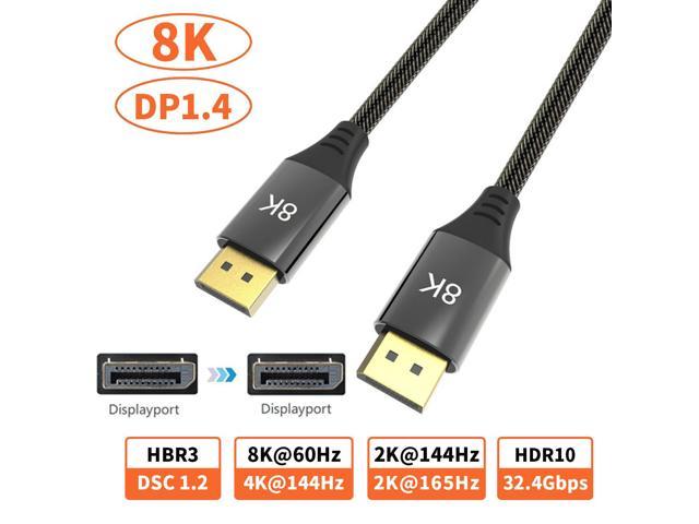 Luom Dp Cable 8k 60hz 4k 144hz 32 4gbps Display Port 1 4 Cable Monitor Displaypor Cable Dp 1 4 1 2 8k Adapter Hd Video Meta Transport Hdtv 10ft Newegg Com