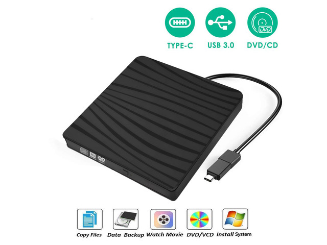 BT689 Premium External CD DVD Drive USB 3.0&Type-C Protable USB CD DVD ...