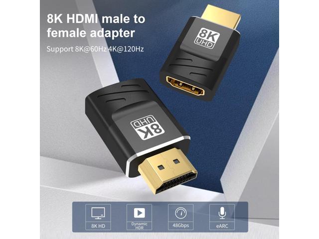 HDMI Adapter Coupler Extender 2.1 Male to Female Connector 8K Extension Cable Compatible with Nintendo Switch, Chromecast, PS5, Xbox, PC, Laptop - Newegg.com
