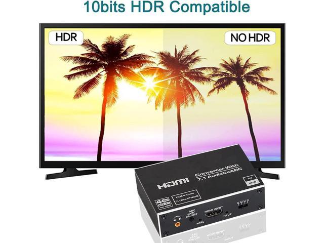 HDMI Audio Extractor, 4K 60Hz ARC/eARC Audio Extractor HDMI2.0