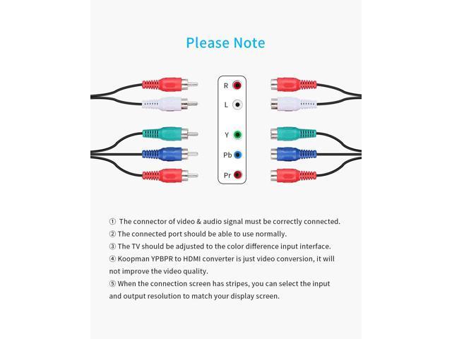 Component Ypbpr To Hdmi Converter Kit Rgb To Hdmi Adapter With Hdmi And Component Cable For