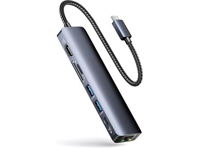 LUOM Type-C to Ethernet Adapter, 7 in 1 USB C Multiport Hub with Rj45 ...