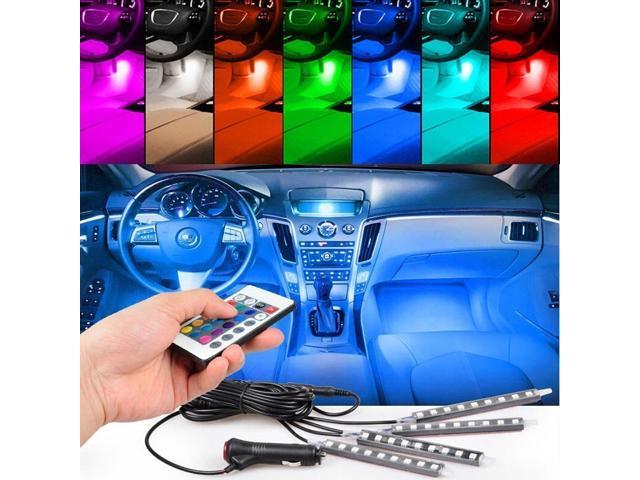 Rcf Car 4pc Color 7 Color Led Car Interior Lighting Kit Car Interior Decoration Atmosphere Light And Wireless Remote Control